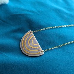 Gold And Lavender Necklace