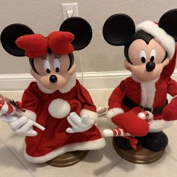 Vintage Mickey & Minnie Mouse Holiday Animation  - 22"(H)