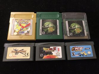 Nintendo Reproduction Gameboy GBA Advance Gameboy Color Game Lot of 6(Pokémon Gold Super Zanzuki RPG DBZ Fire Emblem Crazy Taxi)