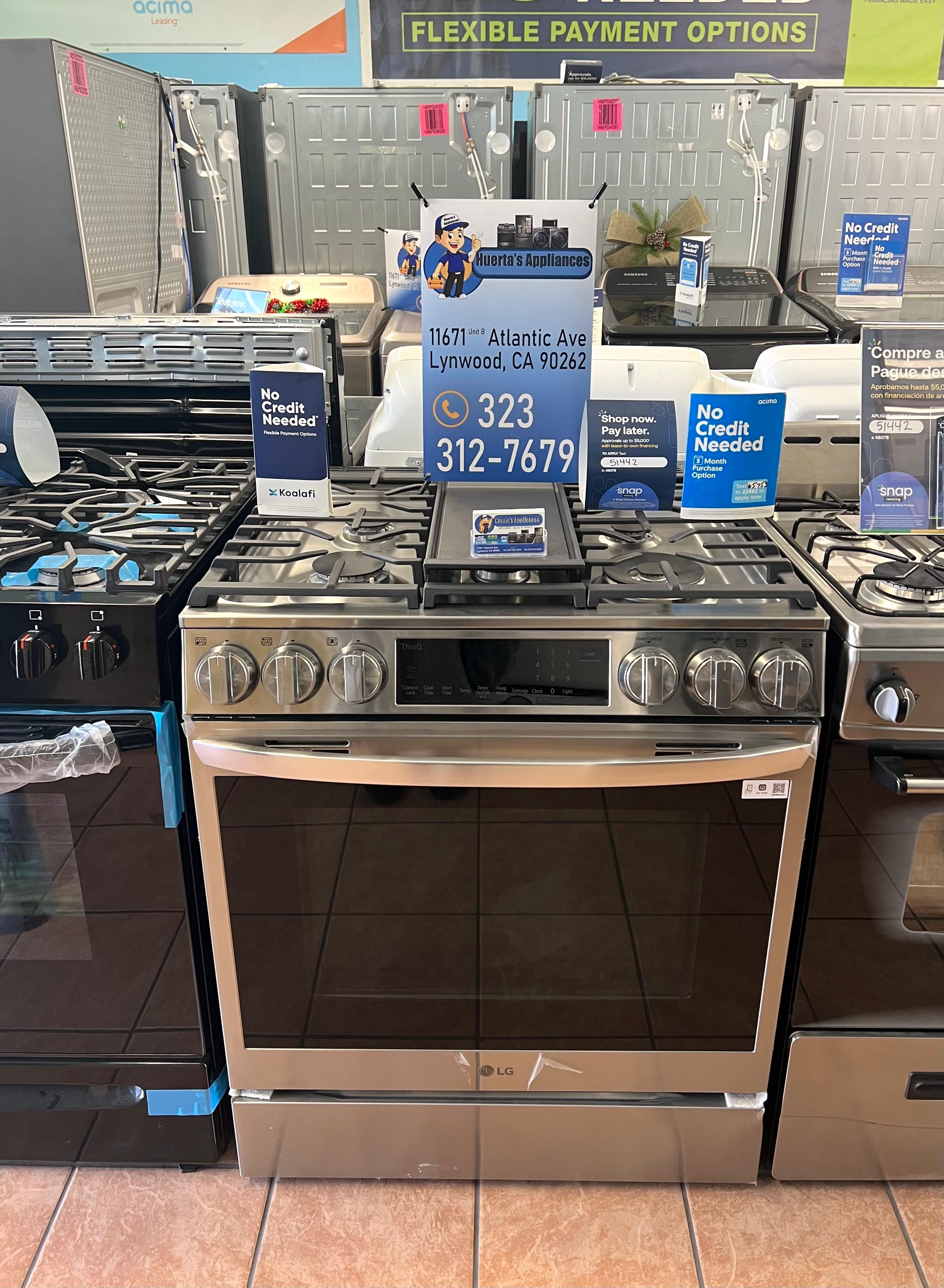 LG 6.3 Cu Ft Smart Wifi InstaView Dual Fuel Slide In Stove Range With Air Fry LSDL6336F