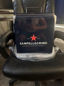 Dark blue Sanpellegrino metal cooler box