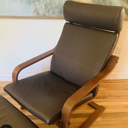 Ikea real Leather Poang Chair no pet, no smoking, no Bugs very clean