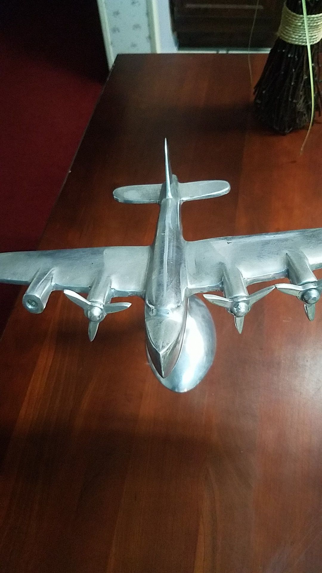 Vintage Crome Airplane Paperweight