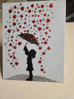 Silhouette Child playing in the Rain