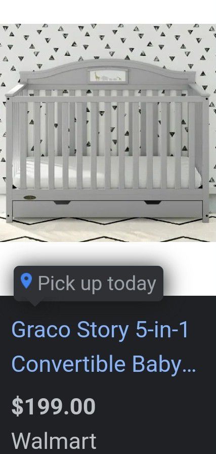 NEW Graco Convertible Crib With Drawer. 