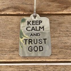 ”Keep Calm & Trust God” Silver Pendant ~ New! 