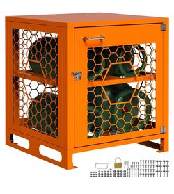 Horizontal Propane Gas Cabinets, 4-Cylinder Heavy Duty Steel Gas Cage, for Garage, Warehouse, RV & Industrial Safety