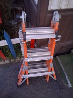 14 ft. Reach Height Multi Position Fiberglass PRO Ladder with 300 lb. Load Capacity $60