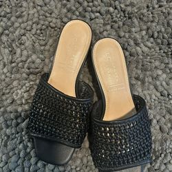 Lauren Conrad Black Weave Flat Sandals