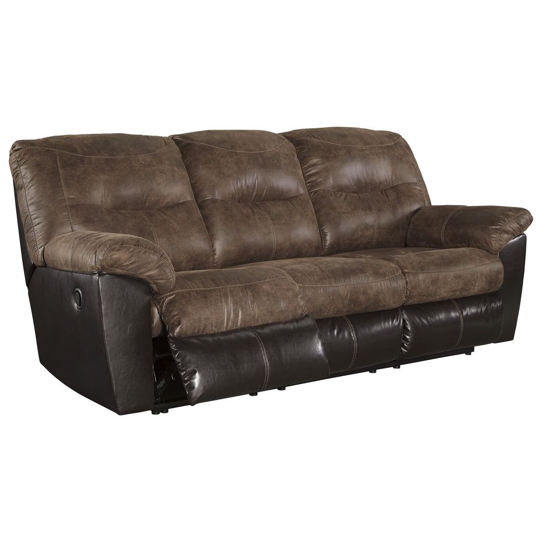 FOLLET COFFEE RECLINING SOFA  With FREE  RECLINING LOVE SEAT W / Console 