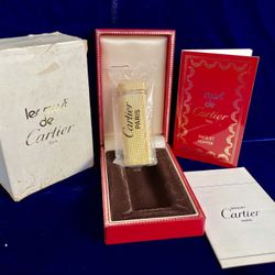 Vintage Trinity Gold Oval Cartier Lighter New Sealed Old Stock Full Set