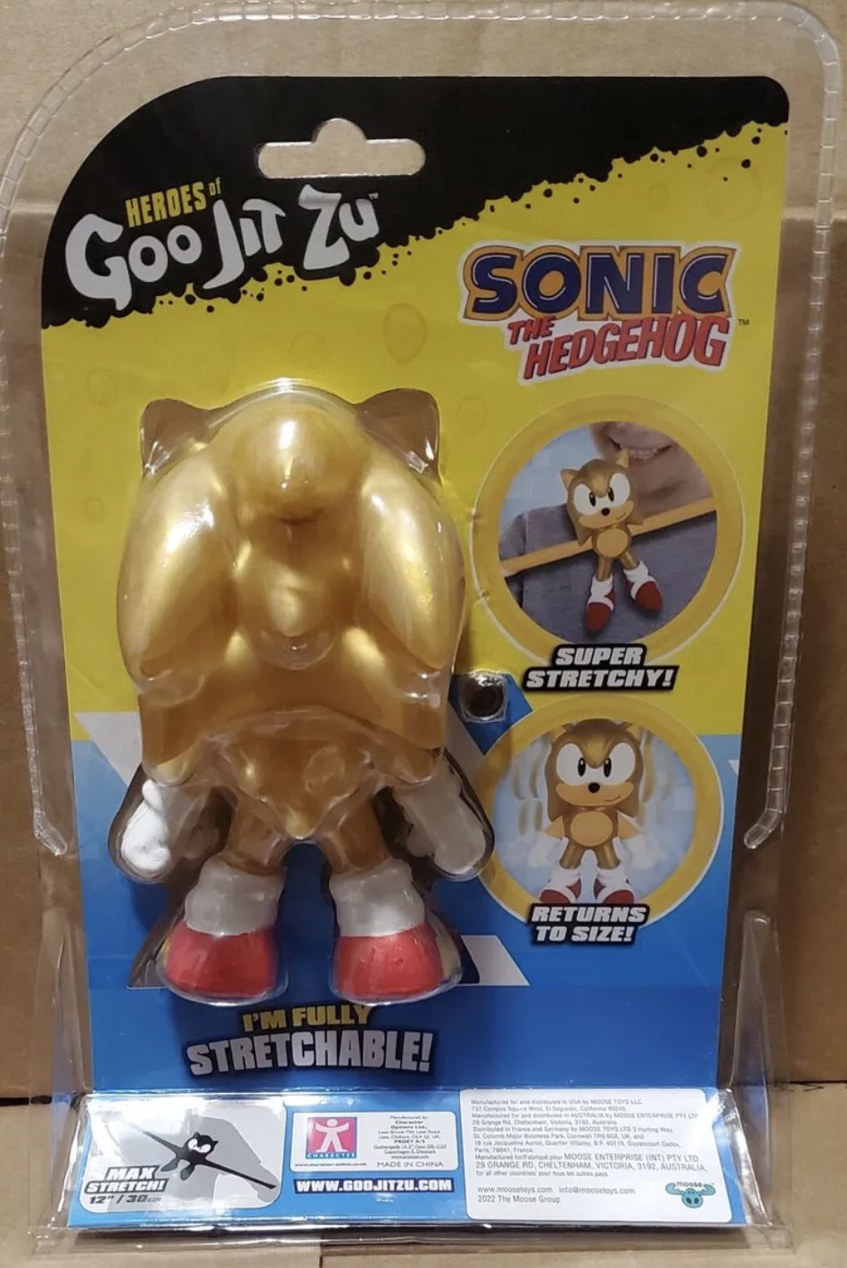 2022 Heroes of Goo Jit Zu Classic Gold Sonic The Hedgehog Figure