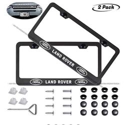  2-Pieces Black License Plate Frame for Land Rover,Silent Tough,Better Decoration of Your License Plate Frame (fit Land Rover)