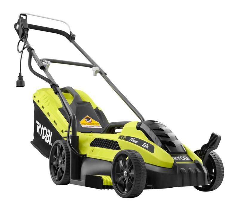 RYOBI 11 Amp Corded Electric Walk Behind Push Lawn Mower, 13 Inches