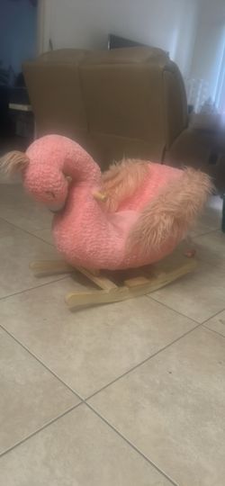 Pink swan kids rocker