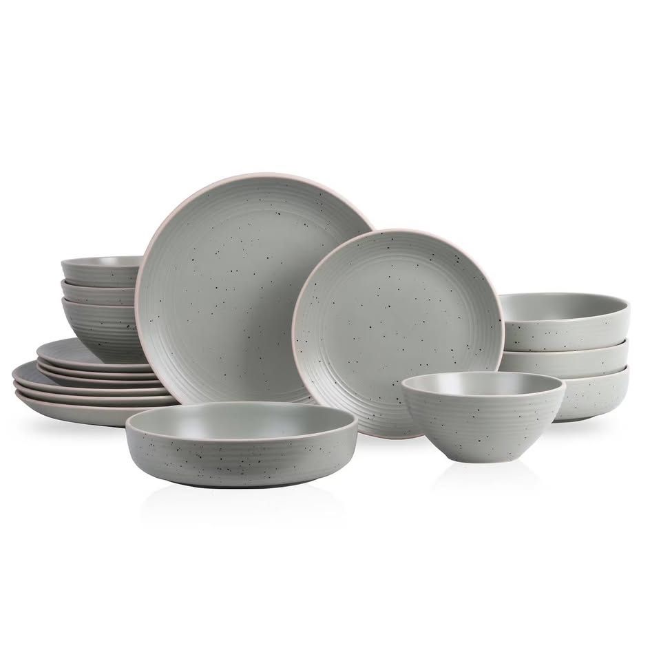 16-piece dinnerware set stoneware green - NEW