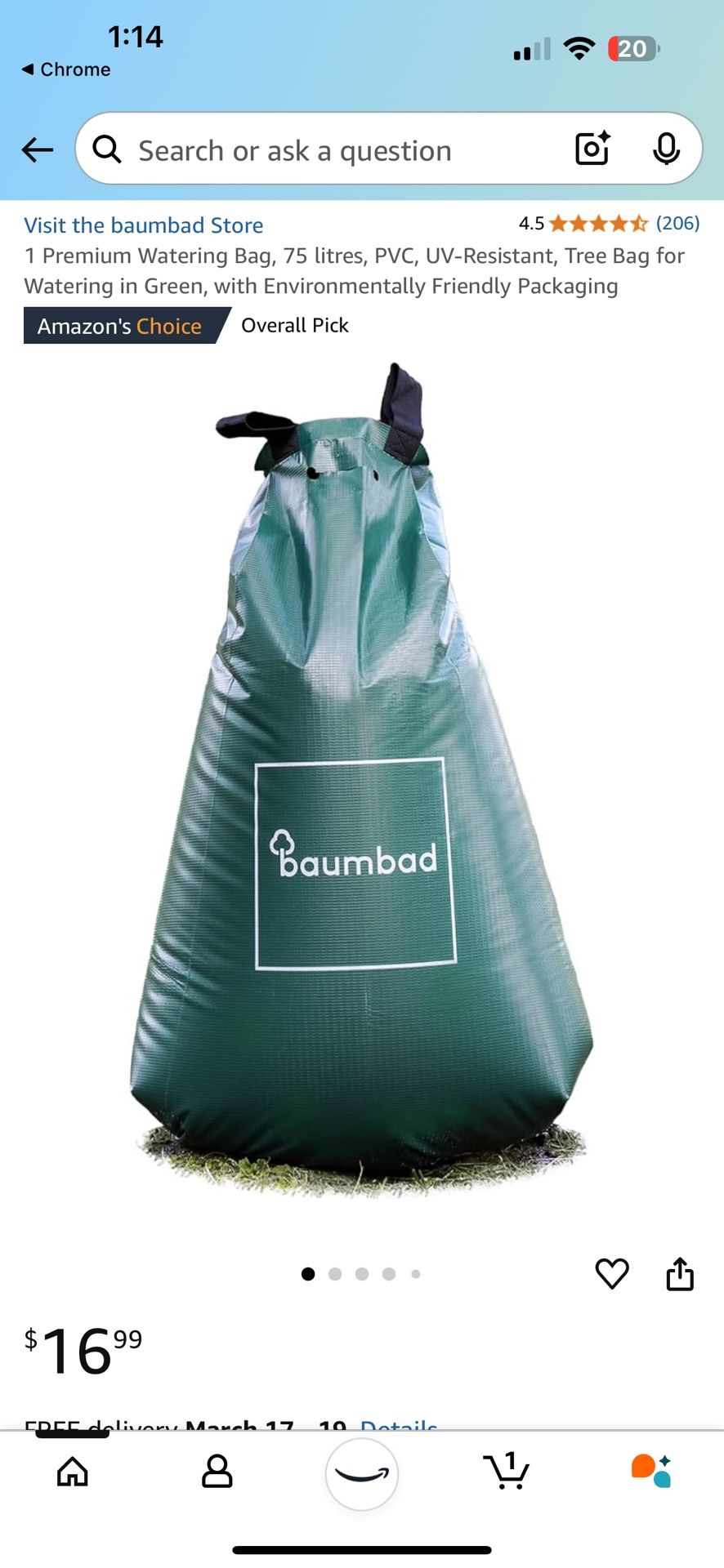 75 Liter Baumbad Tree Watering System.  Top Rated.  20 UNITS HALF PRICE!