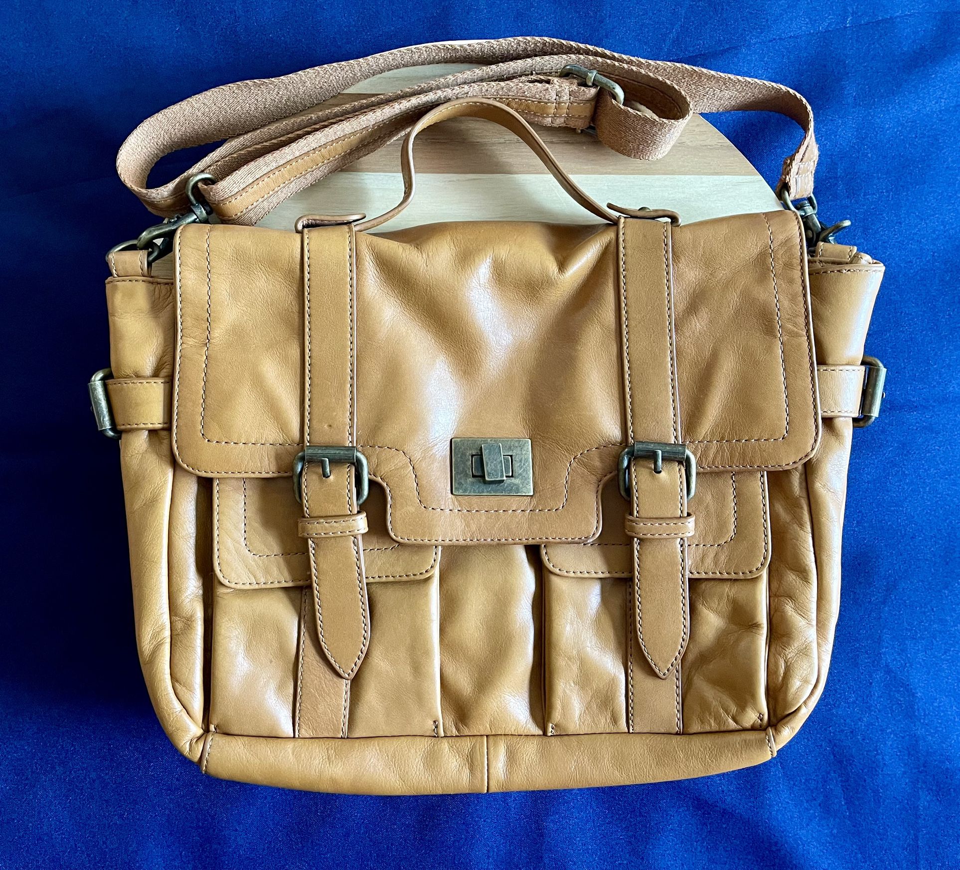 Audrey Brooke Leather Messenger Bag