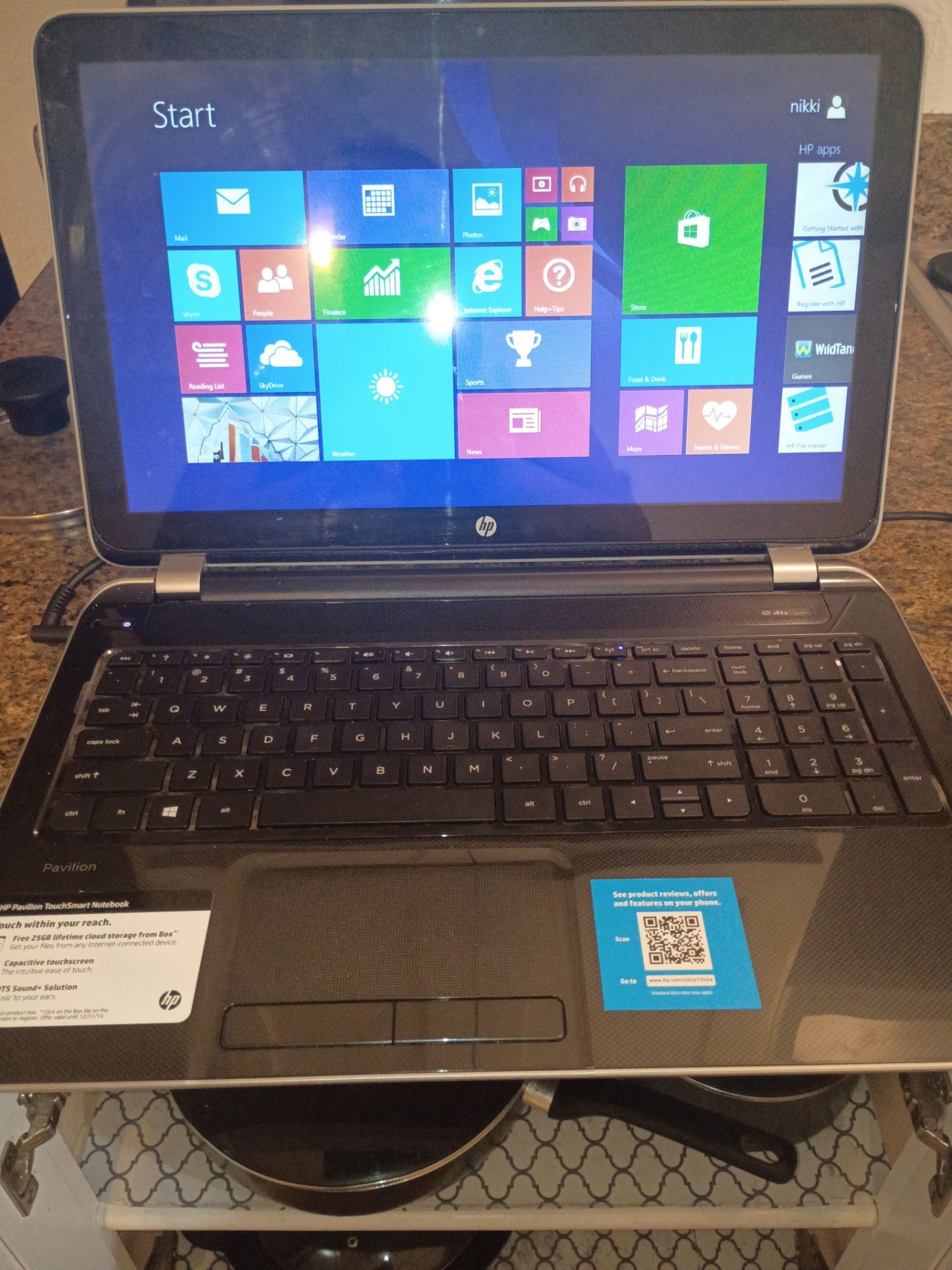 HP pavilion notebook touch screen 17 inch screen