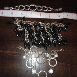 Necklace Black Rope 15 Inch 3 Different Necklace 