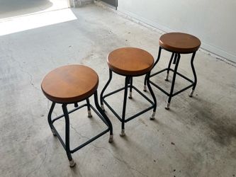 Rustic Bar Stools - Set of 3