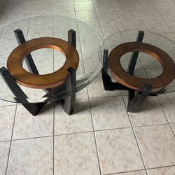 Glass end tables 