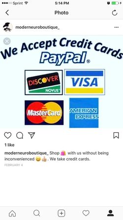 We take all credit cards