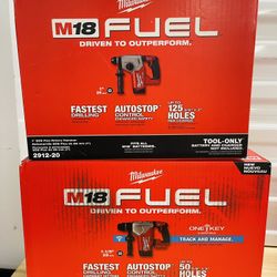 Milwaukee m18 1” SDS Plus rotary hammer and m18 onekey 1-1/8” SDS Plus rotary hammer (tool only)