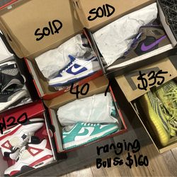 300 TAKE THEM ALL TODAY! SIZES 9-10 JORDANS, YEEZY,