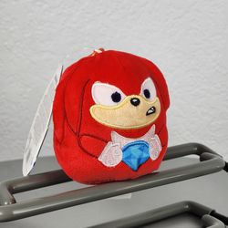 3.5" Squishmallow Sonic The Hedgehog Knuckles Diamond Keychain Charm Plush