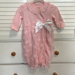 Stephan Baby Girl Pink Vintage Style Ruffled Gown