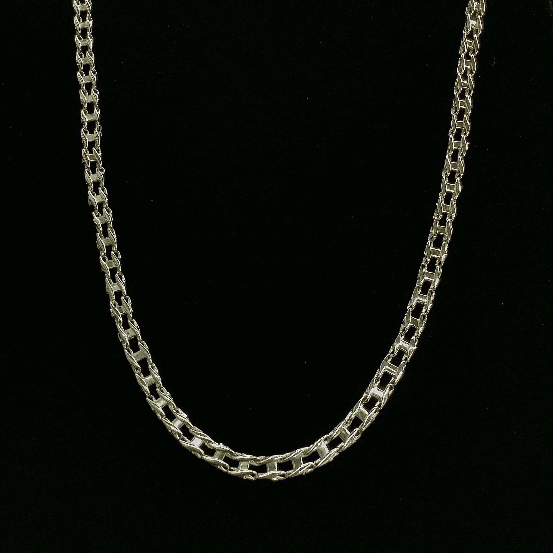 14K White Gold Men Chain Necklace 24”