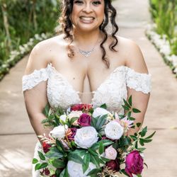 Bridal Bouquet Burgundy, Pink, Green