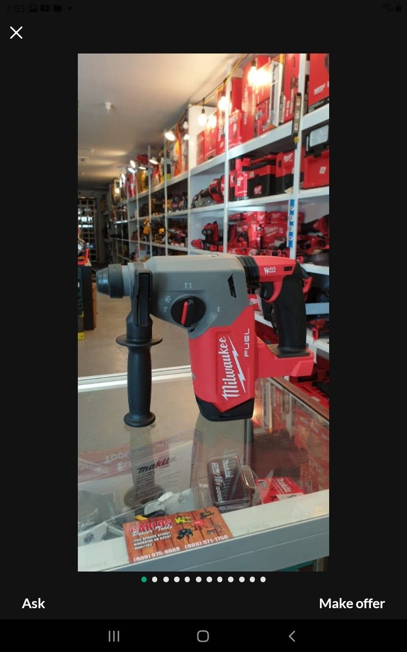 MILWAUKEE M18 CORDLESS SDS PLUS ROTARY HAMMER FUEL BRUSHLESS NO BATTERY NO CHARGER SOLO LA HERRAMIENTA 