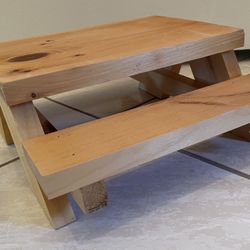 Mini Wooden Outdoor Picnic Table/bench - Garden Decor- Feeder - 13x10x4.5