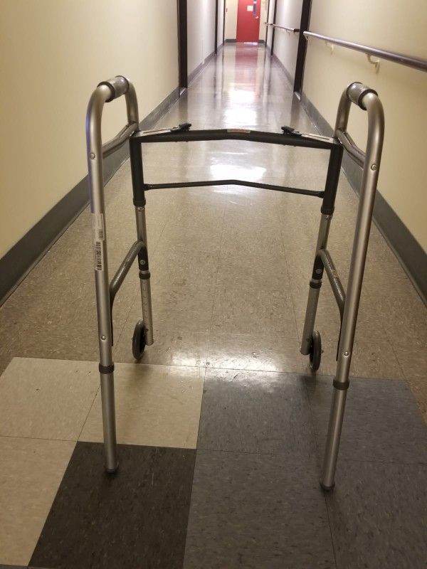 Drive Medical Deluxe Two Button Folding Walker with 5" Wheels 5 Inch Wheels