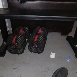  BOWFLEX ADJUSTABLE  DUMBEĹLS And Bench