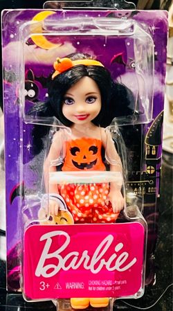 Barbie Club Chelsea Halloween 5 inch Doll Pumpkin Outfit Treat Bag Accessories