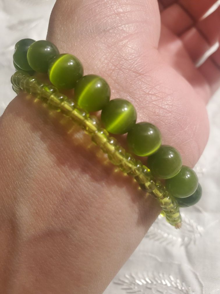 Green bracelets
