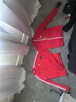 2 Red Addias , Nike No Hood Zip Ups 