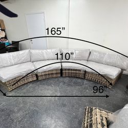 Patio Furniture Curved Sectional 