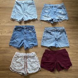 Women ( teen ) 4 jean shorts + 2 pajama shorts 6 items bundle for 30$ 