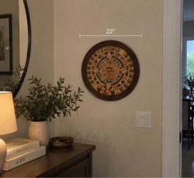 Mexican Aztec Calendar Wooden Wall Art