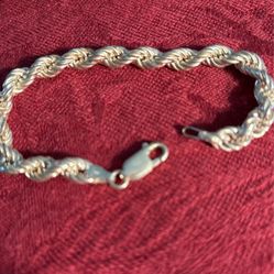 Ladies 7” Sterling Silver Bracelet 