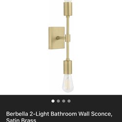 2 Bathroom Wall Sconces, Satin Brass By Linea Di Liars (set of 2)