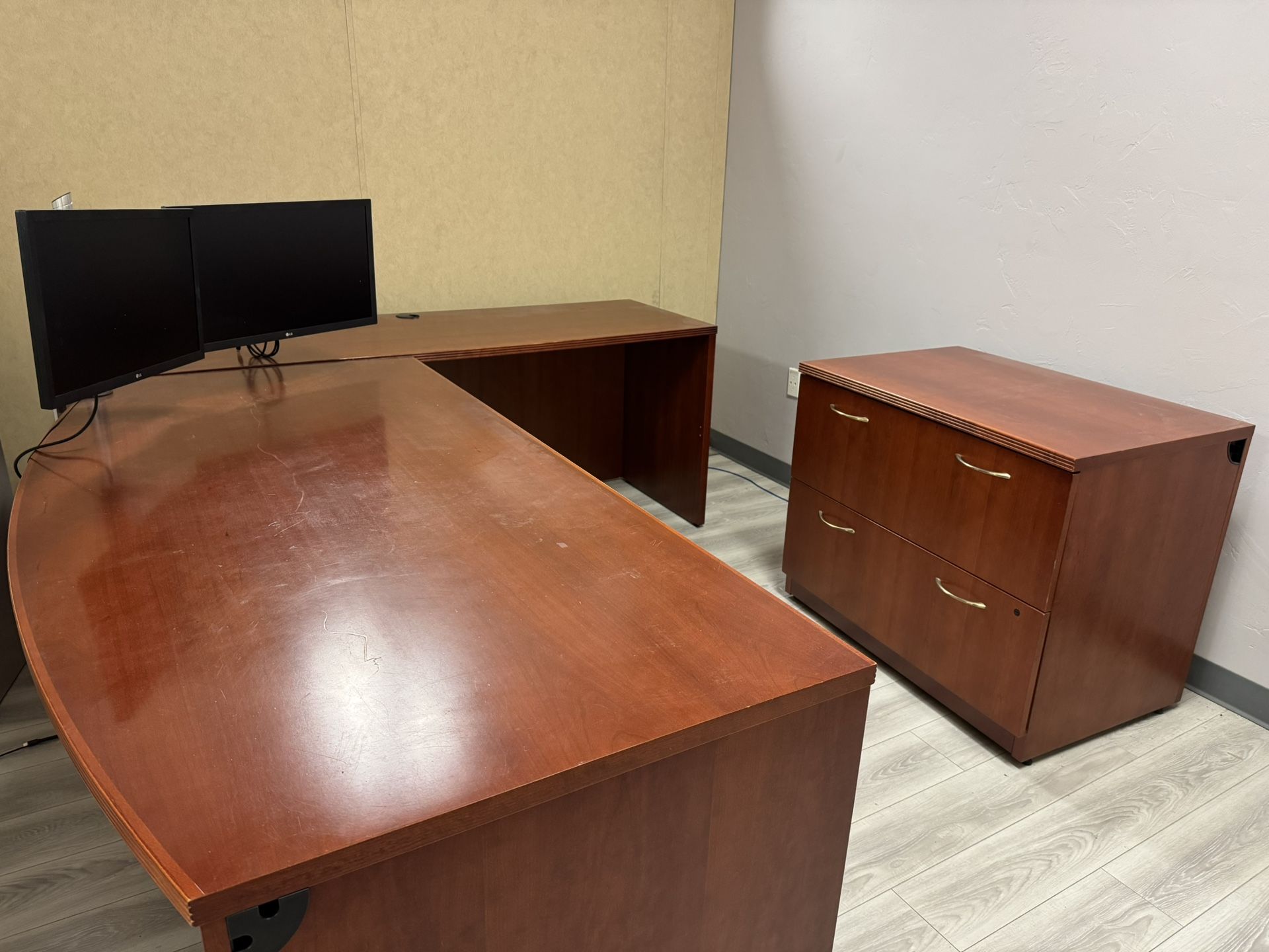 Executive Desk And File Cabinet
