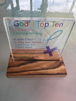 God's Top Ten Commandments Acrylic Sign
