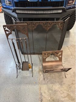 Wood fire place set custom made, New never used.