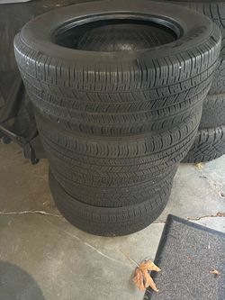 4 used 255/60R18 Goodyear tires  1 tire has a patch