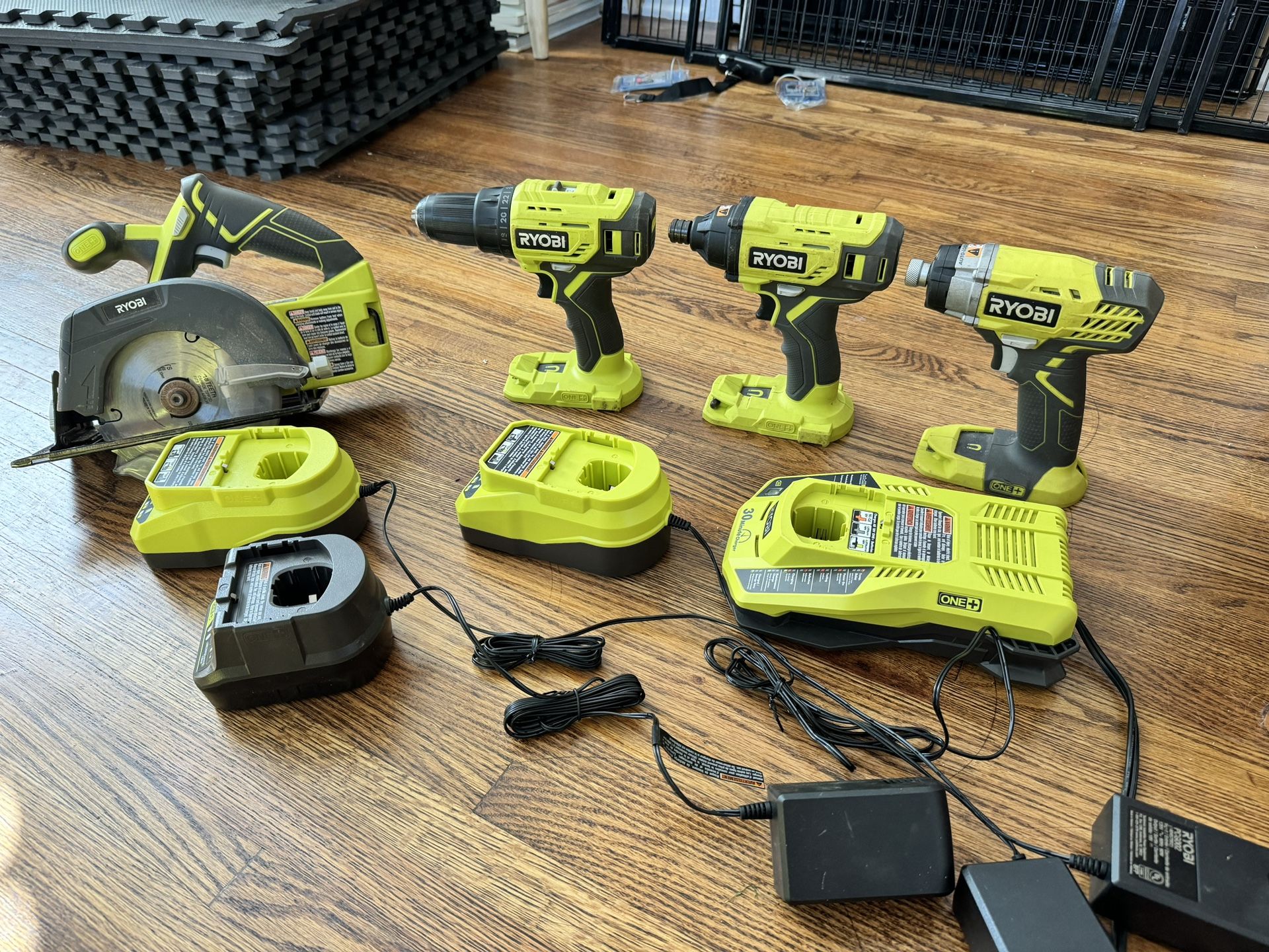 Set of Ryobi Tools and Chargers